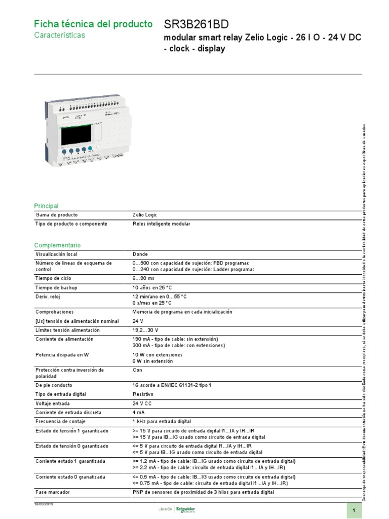 Zelio Logic SR3B261BD | PDF | Relé | Residuos