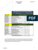 Management Courses Pre-M1 (MGE1) : Name of Course ECTS Credits Semester Core Courses Semester 1