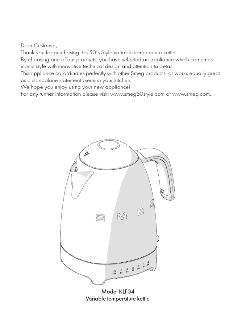 Smeg - Kettle KLF04 (variable temperature control)