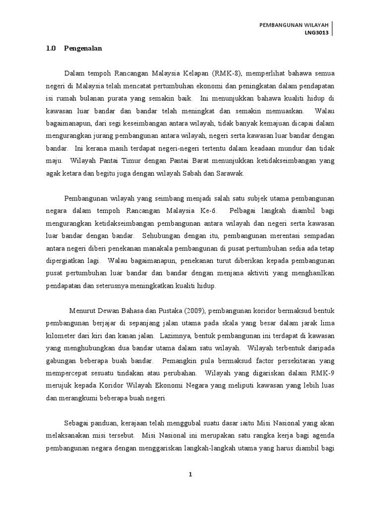 Pembangunan Koridor Msia Pdf