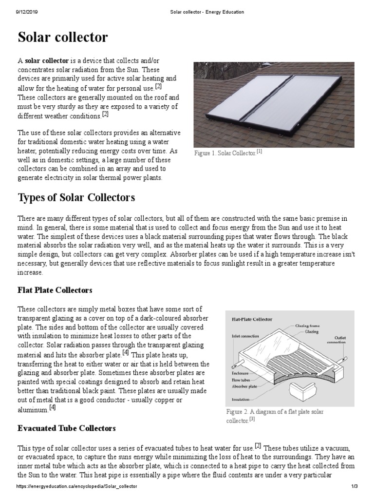 Solar Collector - Energy Education | PDF | Solar Energy | Energy Production