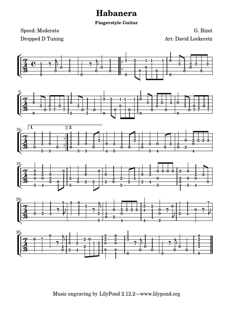 Habanera PDF | Download Free PDF | Guitar Family Instruments | Teaching ...