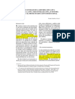 Temas Centrales de La Reforma Educativa en América Latina - Descentralización, Autonomía Escolar y El Proyecto Educativo Institucional