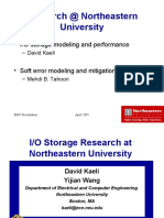 Research at Northeastern University: - I/O Storage Modeling and Performance