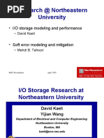 Research at Northeastern University: - I/O Storage Modeling and Performance