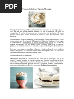 Técnicas Culinárias Merengues 3 Tipos