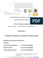 Práctica 4 (Reporte) EA3 Amplificadores, Inversor, No Inversor, Sumador y Restador