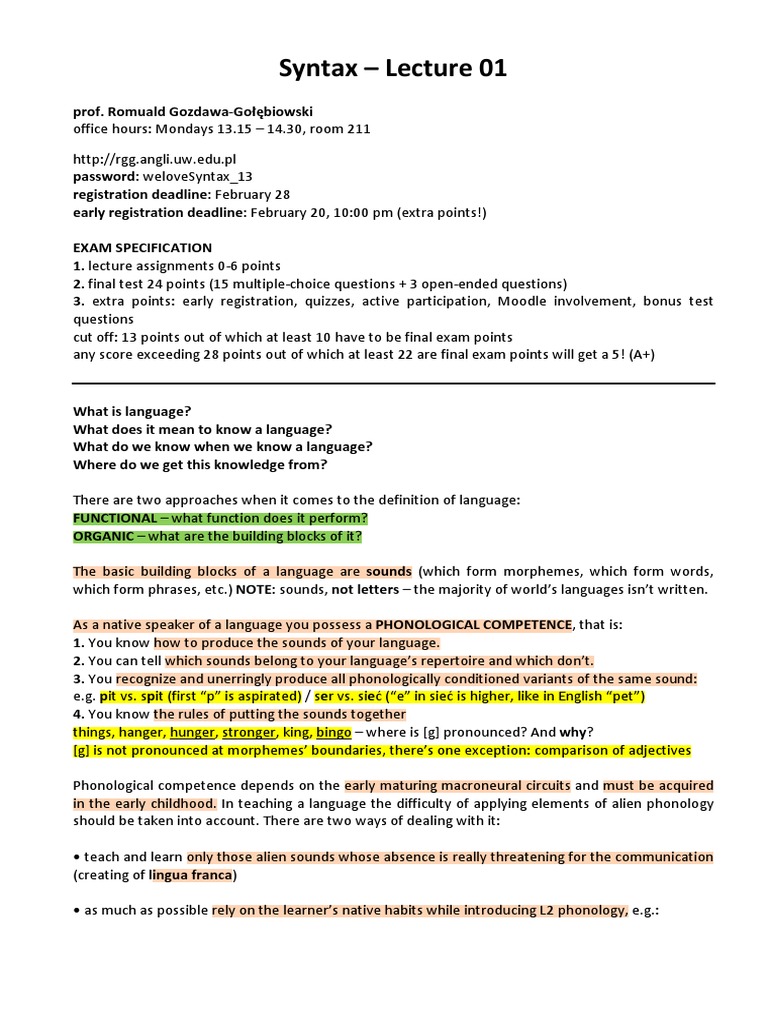 Syntax Pdf Download Free Pdf Morphology Linguistics Grammatical