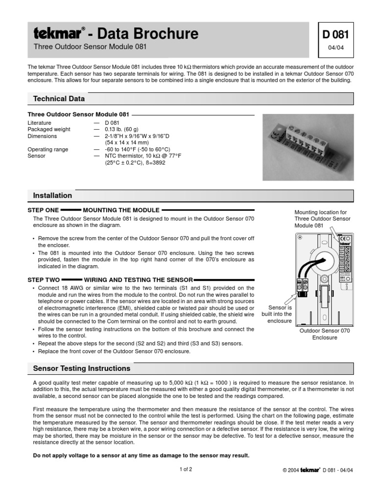 081 Data Brochure | PDF