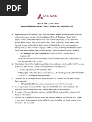 benetton bag axis bank offer 2019