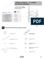 Unit Shelf (Type K) Xl-Us02K Installation Manual: Component Parts (For Four Glass Shelves)