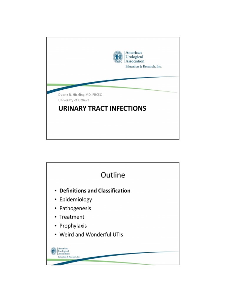 Urinary Tract Infections Outline PDF Urinary Tract Infection