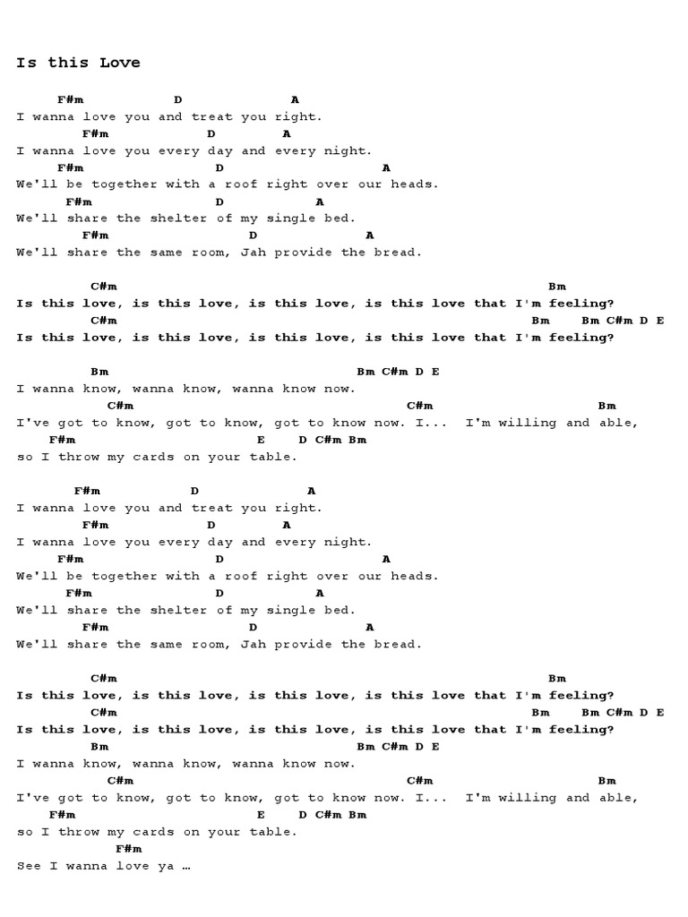 Is This Love Lyrics and Analysis | PDF | Language Arts & Discipline ...