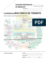 Formulario Único de Trámite: Municipalidad Provincial de Abancay