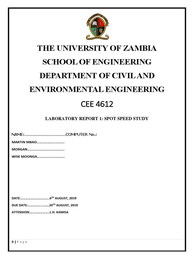 The University of Zambia | PDF | Speed Limit | Percentile