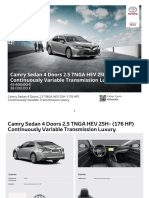 Camry Sedan 4 Doors 2.5 TNGA HEV 25H - (176 HP) Continuously Variable Transmission Luxury