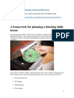 TALLER3 A - Framework - For - Planning - A - Listening - Skills - Lesson - Nik - Peachey PDF