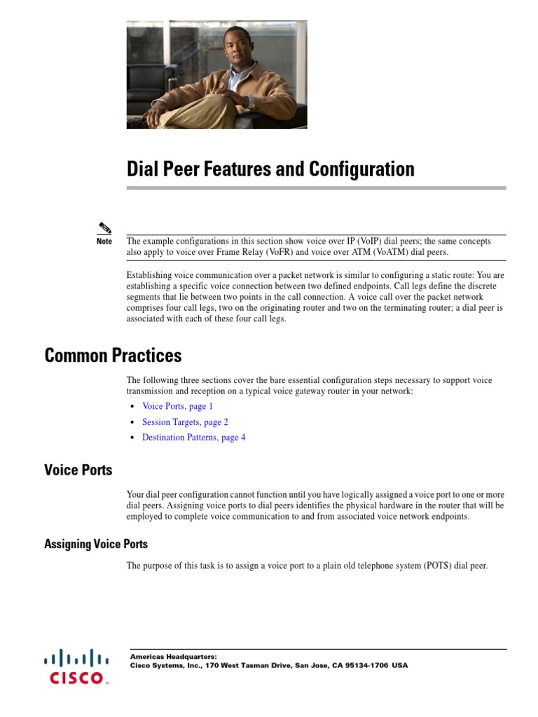 Dial Peer Features and Configuration PDF Voice Over Ip Ip Address