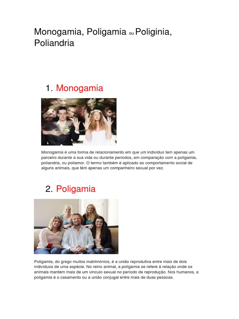 Monogamia PDF Poligamia Monogamia