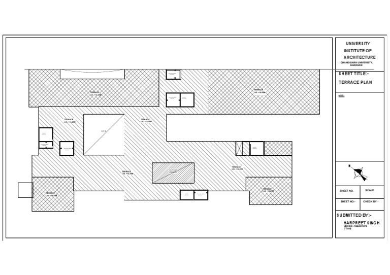 Sheet Title:-Terrace Plan: University Institute of Architecture | PDF
