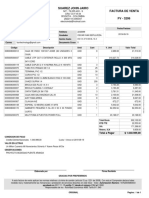 Factura de venta de suministros eléctricos y materiales de construcción