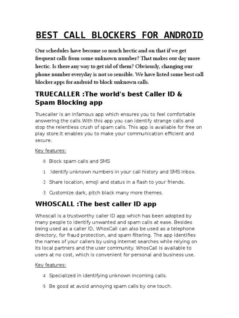 Best Call Blockers For Android: TRUECALLER:The World's Best Caller ID ...