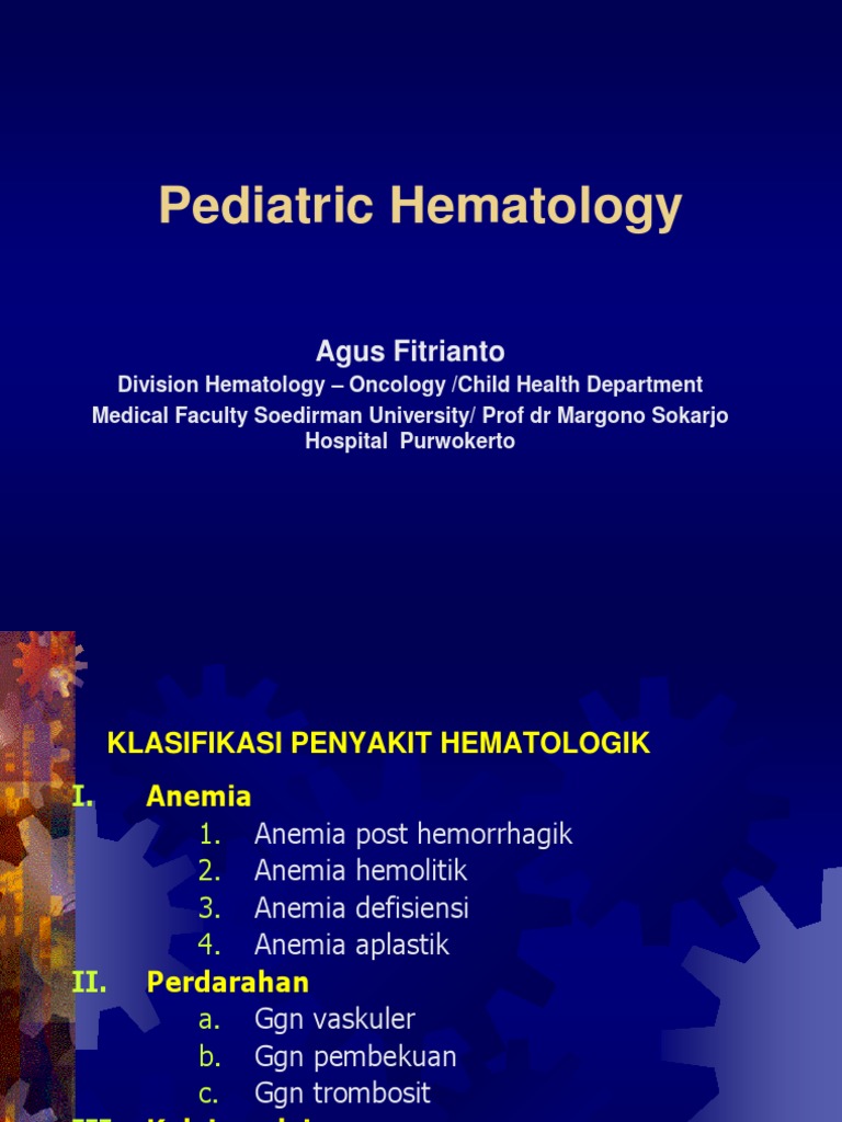 Hematologi Pada Anak Dr Agus Spa Pdf Anemia Clinical Medicine