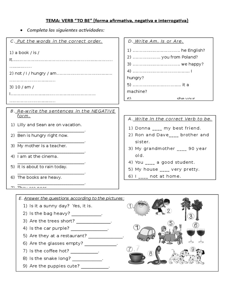 English Test - Verb To Be | PDF | Semantic Units | Cognitive Science