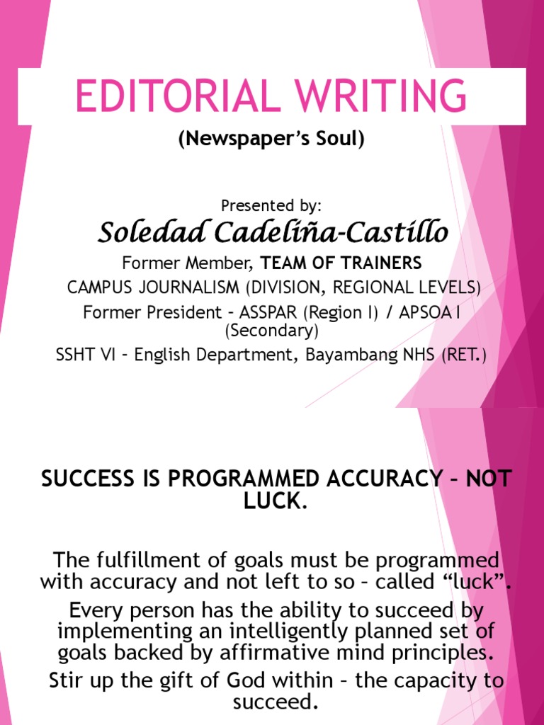 Editorial Writing Presentation July 10 2019 1 Pdf Newspapers News