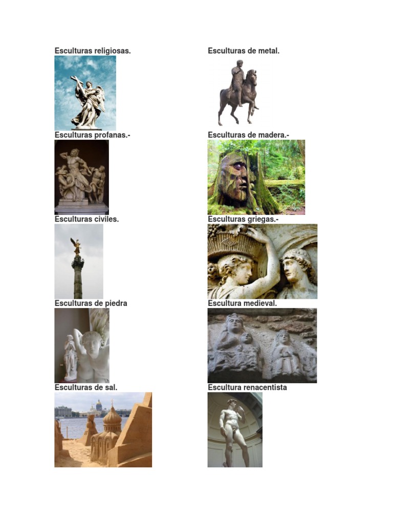 Tipos de Esculturas | PDF | Cestería | Escultura
