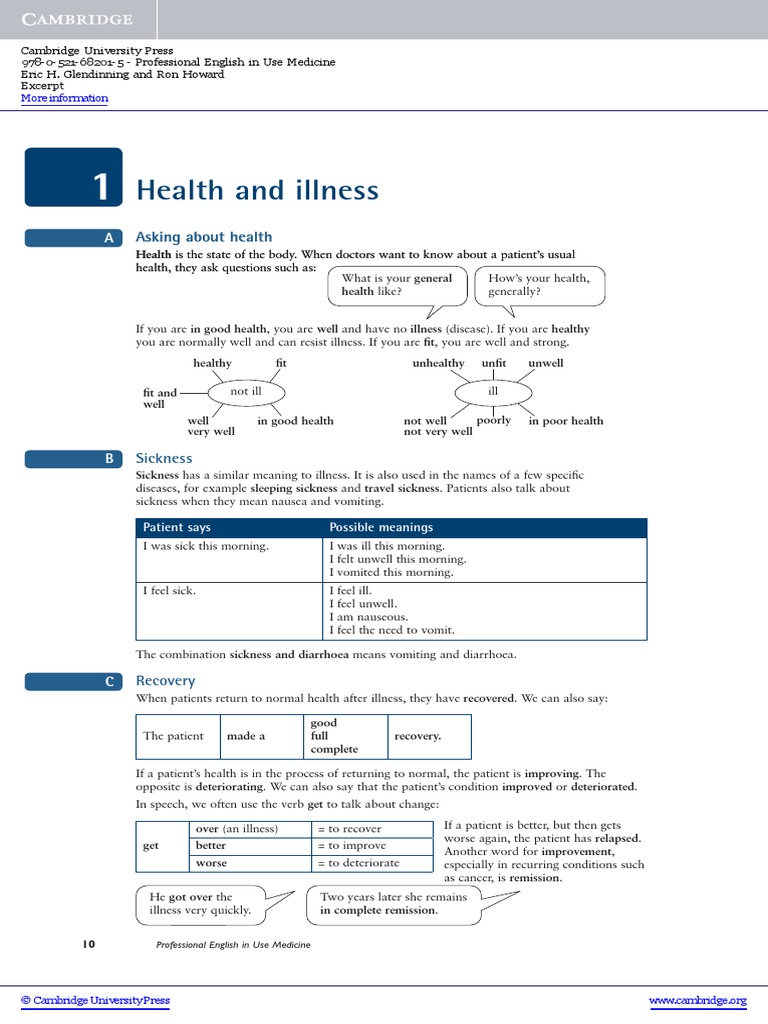 Professional English in Use Medicine Book With Answers Sample Pages PDF ...
