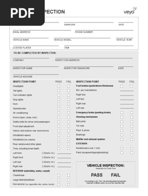Vehicle Inspection Form