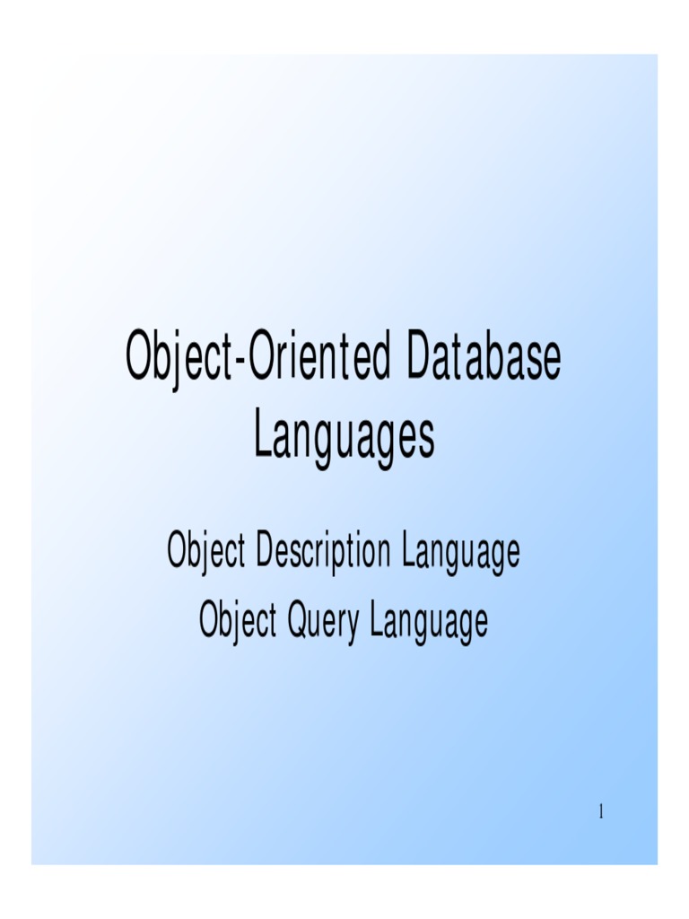 001.04 Ullman CS145 ODL OQL Fall 2004 | PDF | Class (Computer ...