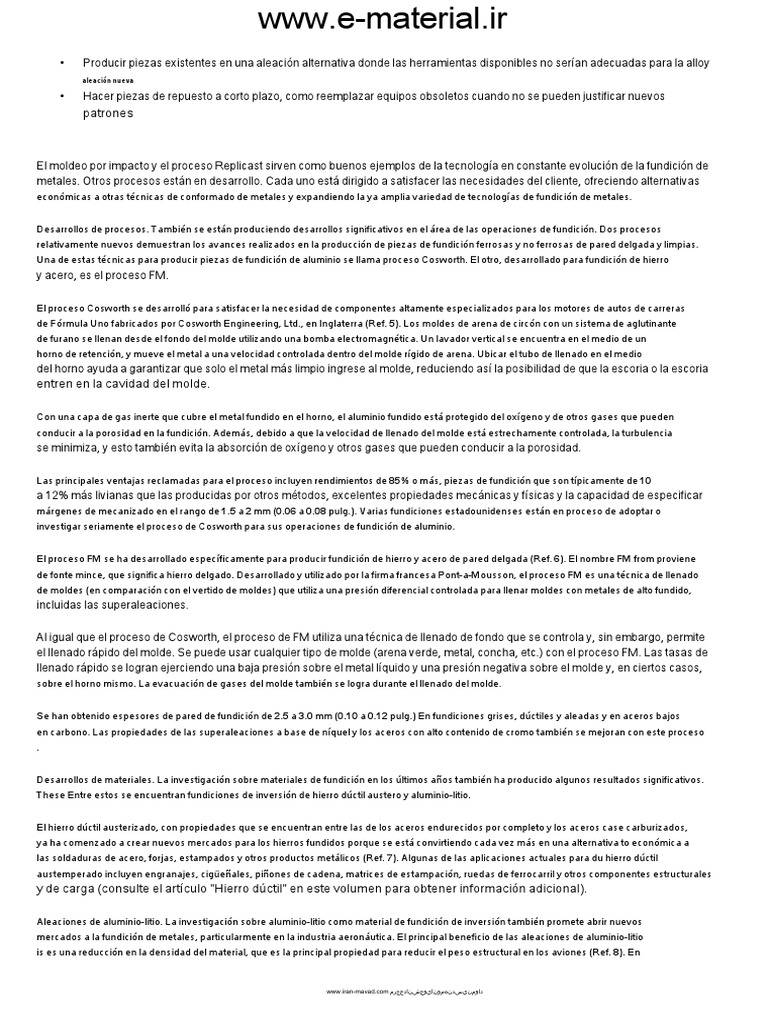 Metals Handbook Vol 15 Casting PDF Fundición Aluminio