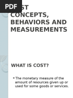 Cost Concepts Behaviors and Measurements