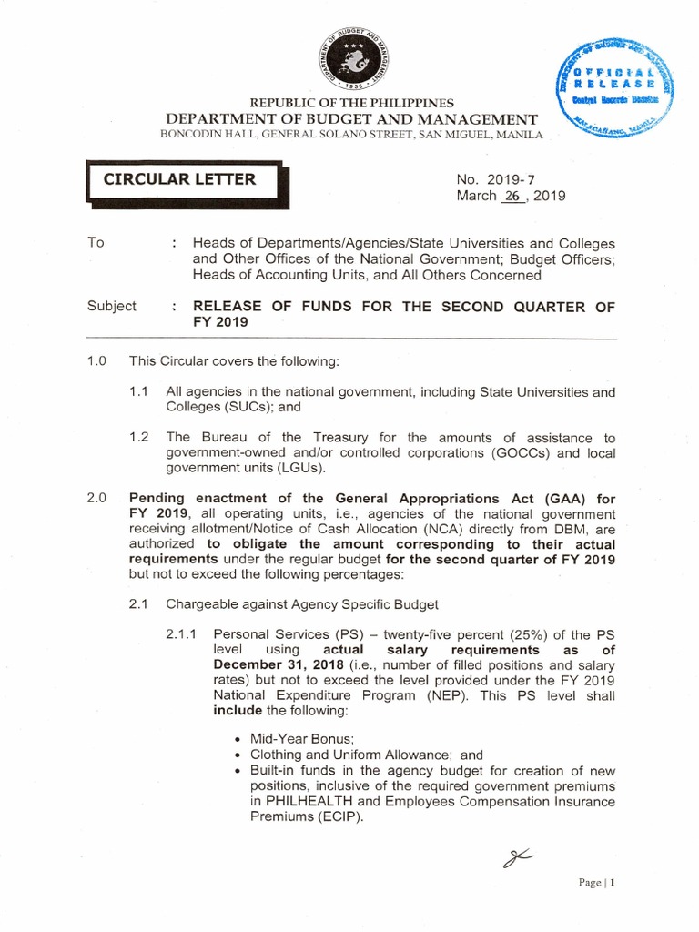 Circular Letter No 2019 7 | PDF | Pension | Employment