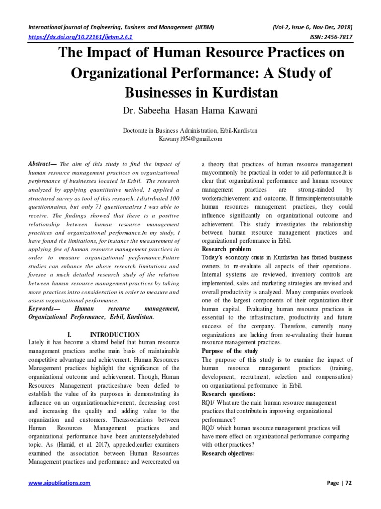 The Impact of Human Resource Practices o PDF | PDF | Human Resource ...