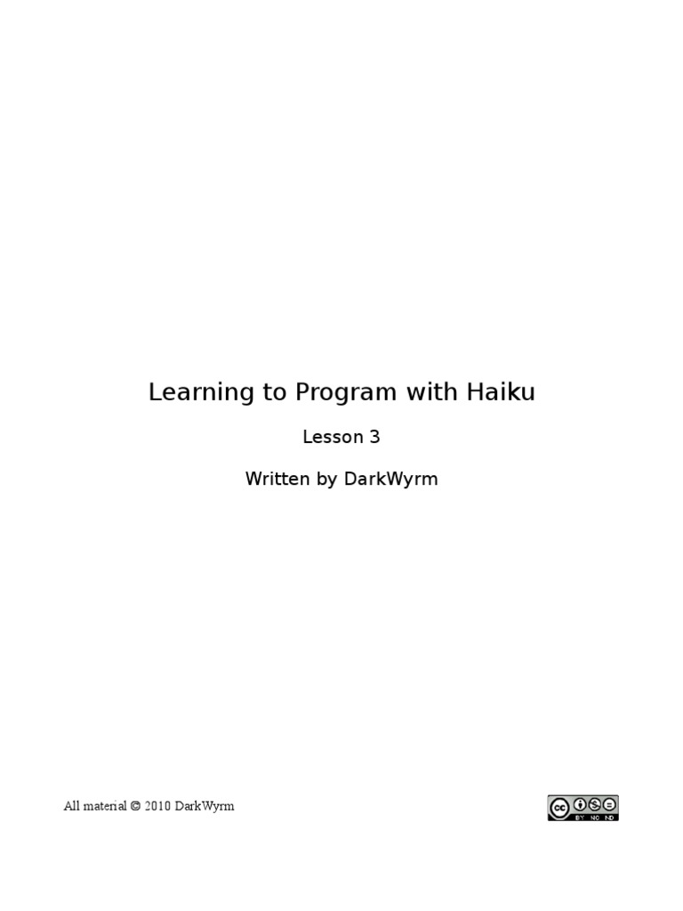 Learning To Program With Haiku Lesson 3 | PDF | Parameter (Computer ...