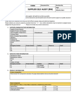 Supplier Self Audit For Food Manufacture