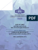 ADMINISTRATIVO - LEY 2027 Estatuto Del Funcionario Publico PDF