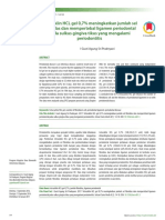 Tetrasiklin HCL Gel 0,7% Meningkatkan Jumlah Sel Fibroblas Dan Mempertebal Ligamen Periodontal Pada Sulkus Gingiva Tikus Yang Mengalami Periodontitis