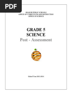 Grade 5 Science: Post - Assessment