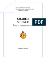 Grade 5 Science: Post - Assessment