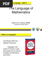 The Language of Mathematics