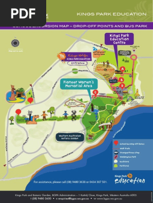 map of kings park Kings Park Education School Excursion Map Drop Off Points And map of kings park