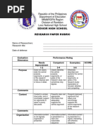 Senior High School Research Paper Rubric