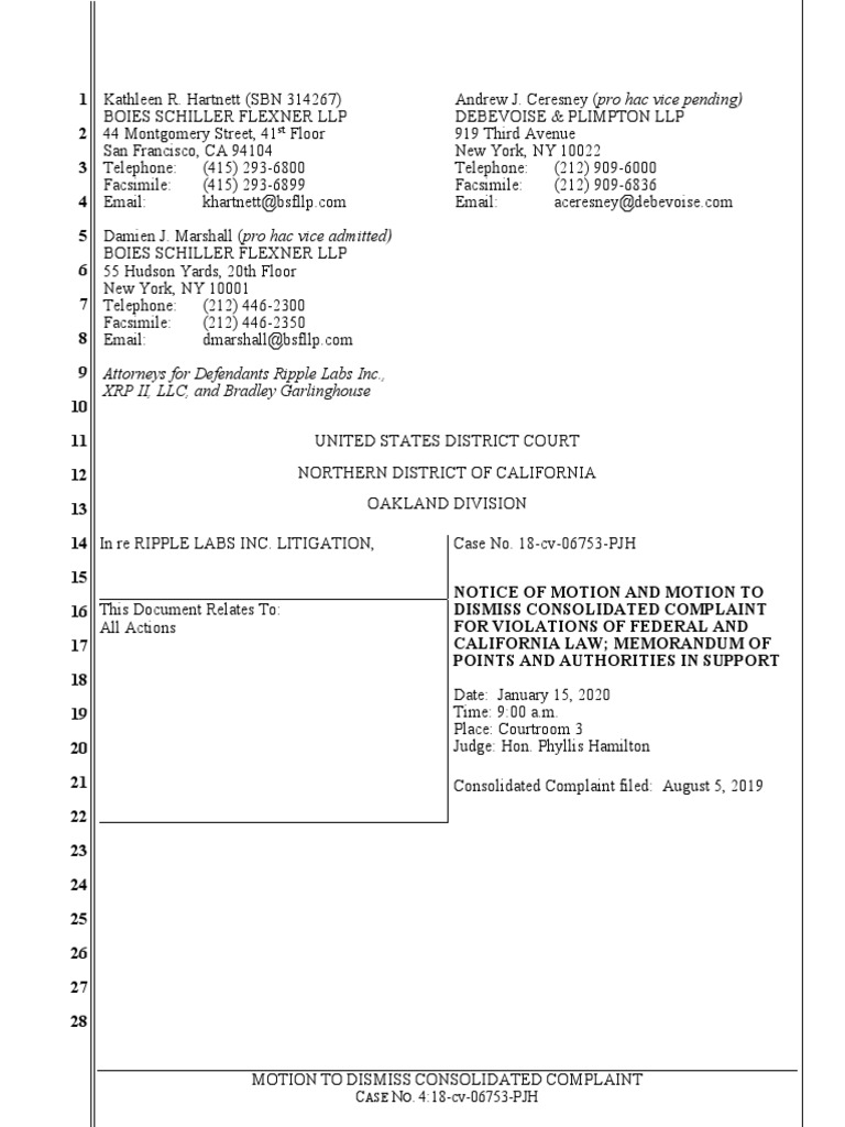 Defendants' Motion to Dismiss Federal Rules Of Civil Procedure