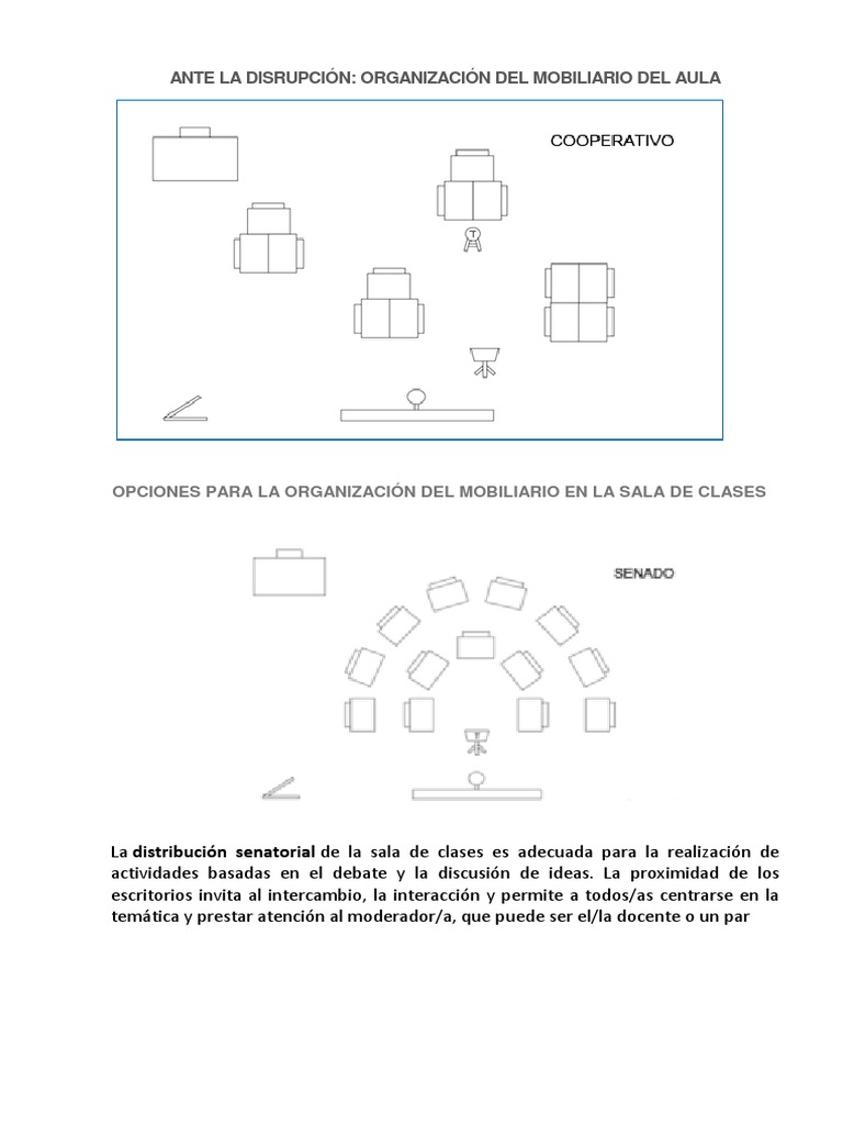 Organización del Mobiliario en el Aula | PDF | Salón de clases | Simulación