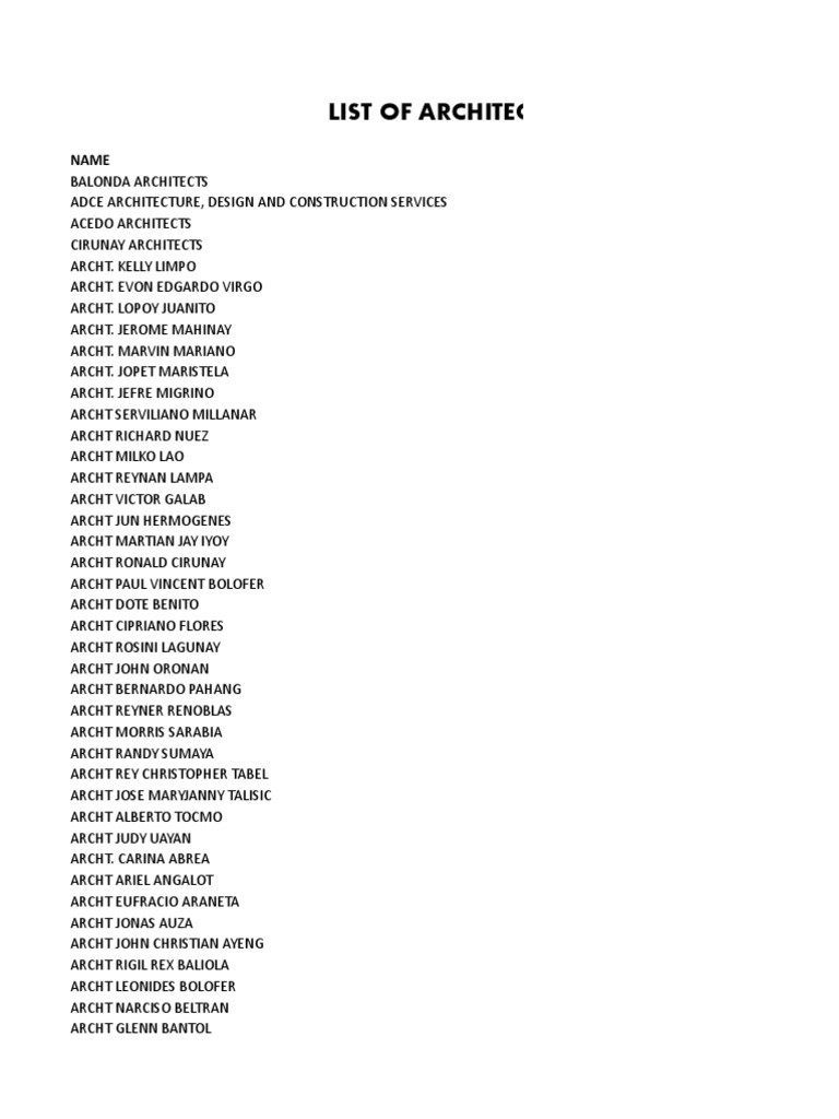 Cebu Architects and Firms Directory | PDF | Business