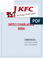 Supply Chain of KFC India: TUSHAR SHARMA-150301007 PRANJAL JOSHI-150301005